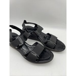 DONALD J PLINER Size 8M Nona Black Leather Open‎ Toe Platform Sandals
